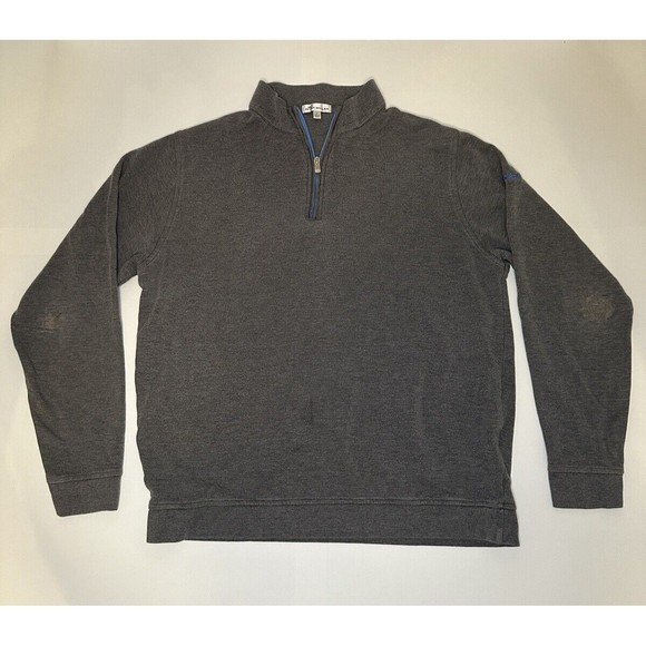 Peter Millar Quarter Zip Golf Pullover Chickasaw Gray Size Large READ - Picture 1 of 12